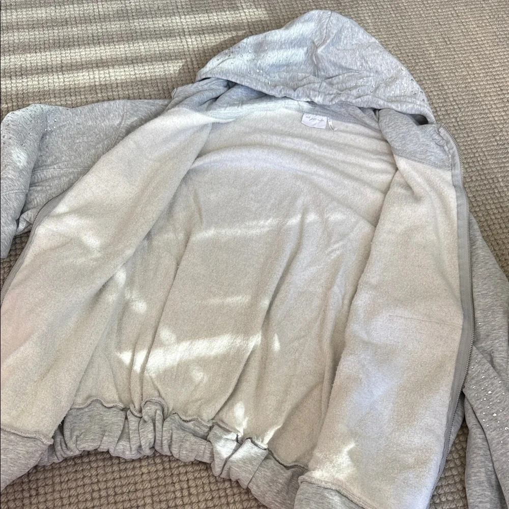 Out From Under Merrick Shine Embellished Zip-Up Hoodie Sweatshirt - Picture 10 of 11
